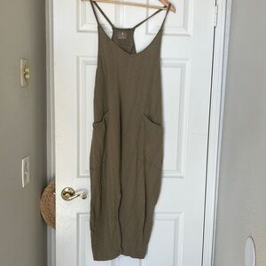 Free People Hot Shot Cable Onesie Green XS